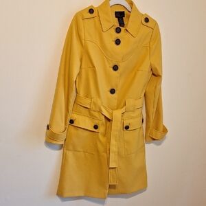 Yellow Button-Up Trench Coat